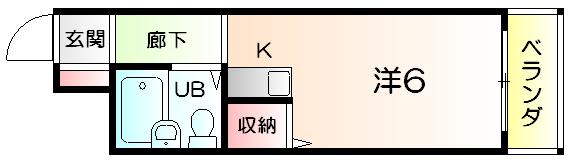 パークサイド堺(1K/9階)の間取り写真