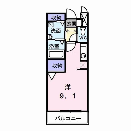 ラ・エスタ(ワンルーム/2階)の間取り写真
