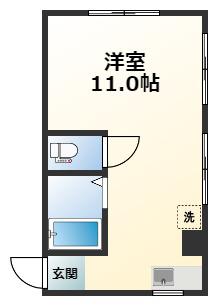 イトウコーポ(ワンルーム/1階)の間取り写真