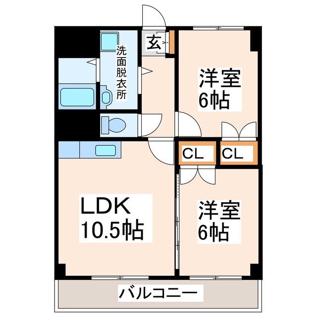 上村ハイツIII(2LDK/3階)の間取り写真