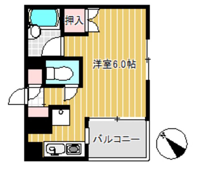ソレイユ元住吉(1K/1階)の間取り写真