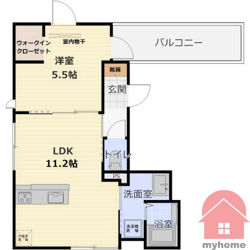 エルメゾンなごみ(1LDK/3階)の間取り写真