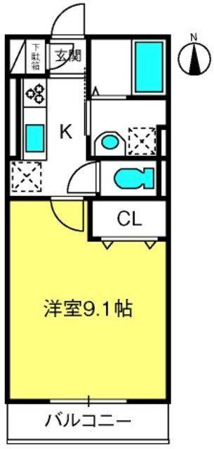 ルミナスハイム(1K/2階)の間取り写真