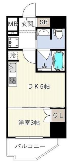 ESグランデ木場公園(1DK/4階)の間取り写真