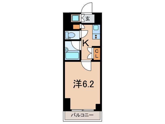 ルーブル川崎(1K/3階)の間取り写真