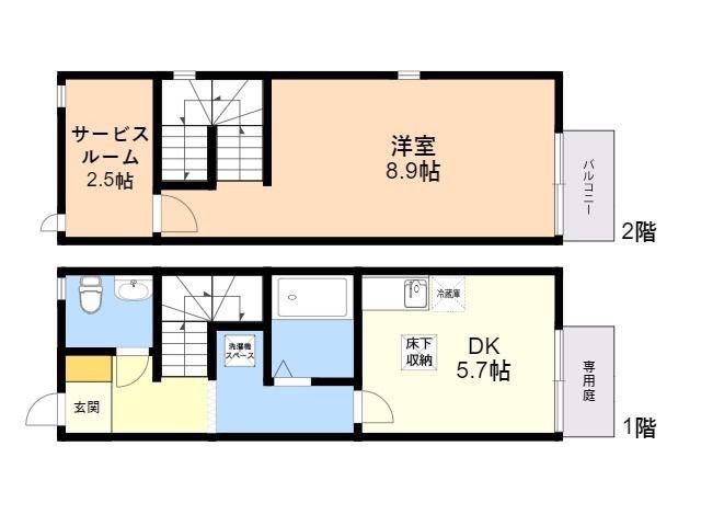 CASAJR箱崎Ⅱ(1SDK/1階)の間取り写真