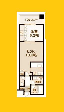T・CITY六角橋(1LDK/5階)の間取り写真