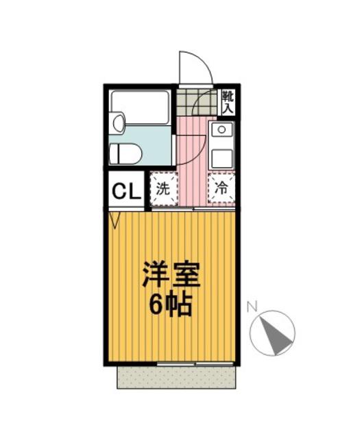 フラットハウス妙蓮寺(1K/1階)の間取り写真