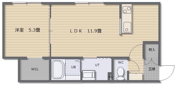 深堀町24番アパート(1LDK/1階)の間取り写真