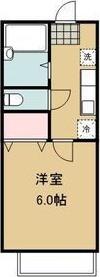 オアシス長町B(1K/2階)の間取り写真