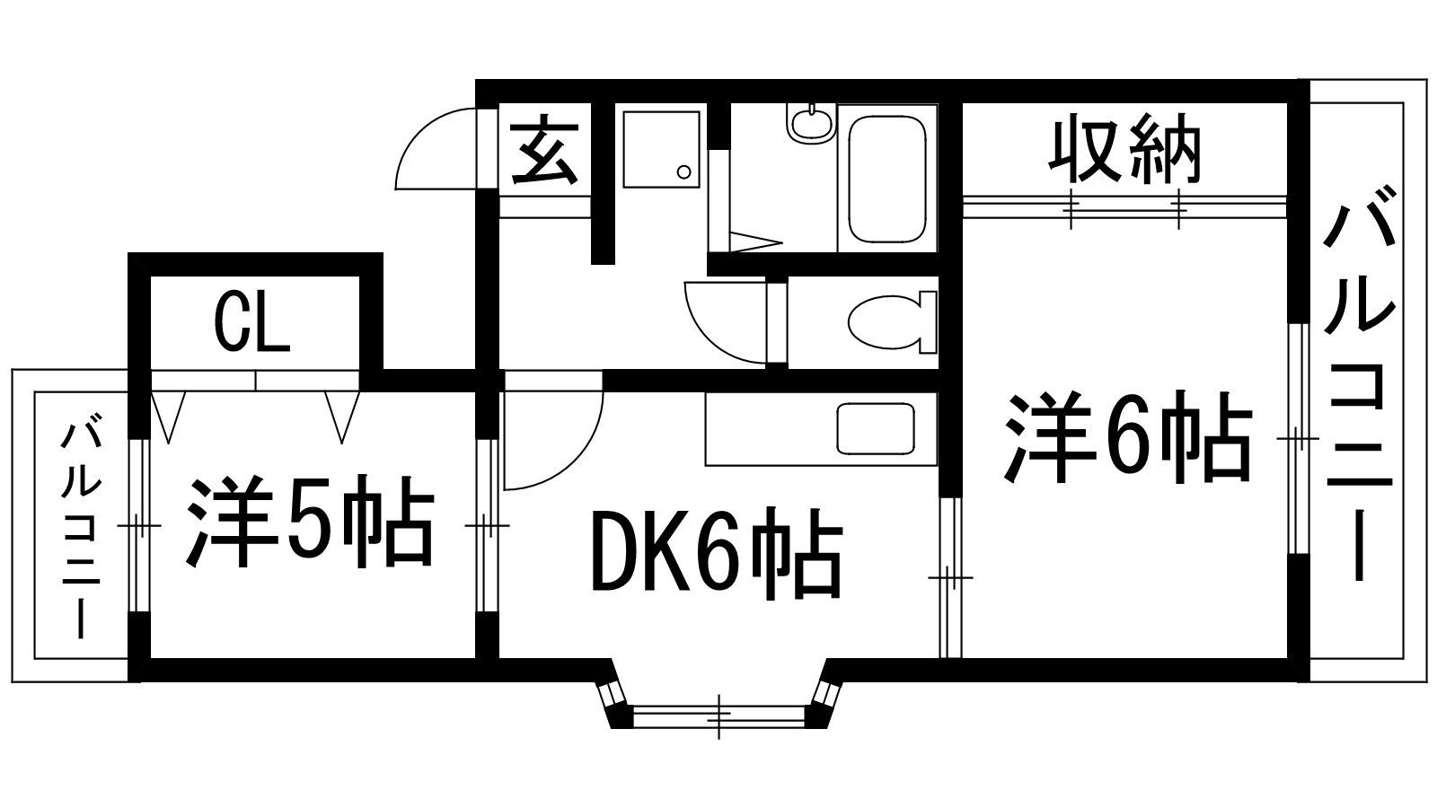 エイティ石橋(2DK/2階)の間取り写真