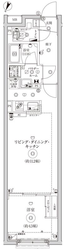 CREATIF池袋本町(1LDK/4階)の間取り写真
