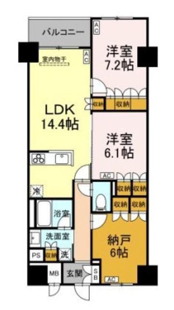 サンジョイアゼロ(2SLDK/1階)の間取り写真