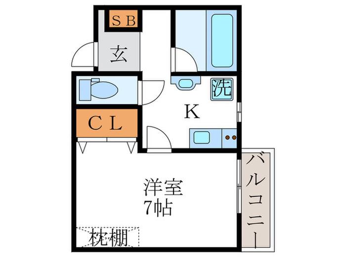 ネクストライフ桂駅(1K/2階)の間取り写真