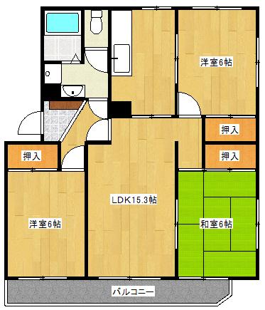 鎌倉レジデンス(3LDK/3階)の間取り写真