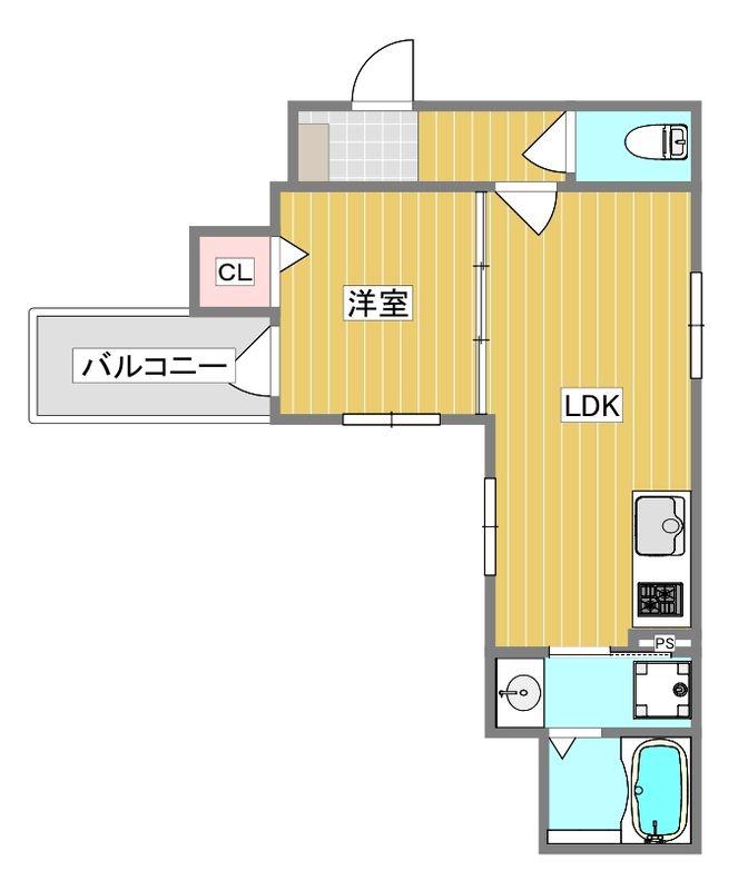 HALIOS RESIDENCE(1LDK/4階)の間取り写真