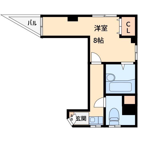 マンション麗和(ワンルーム/1階)の間取り写真