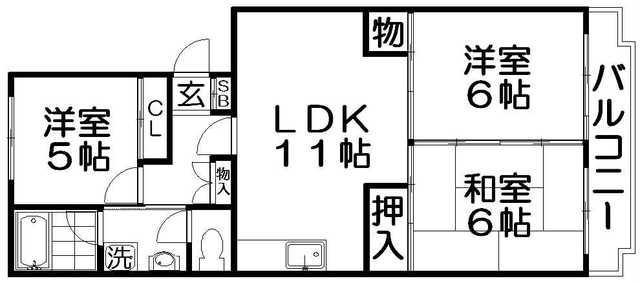 SACRA VIA(3LDK/2階)の間取り写真