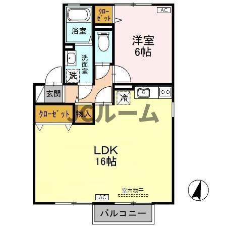 フレーズ・ヴェルジェ(1LDK/2階)の間取り写真