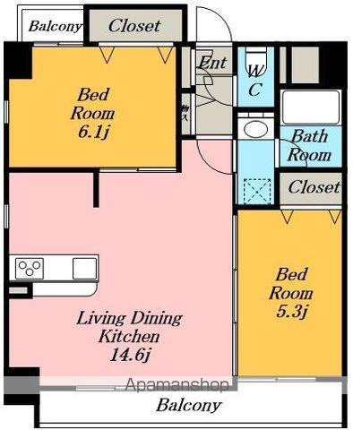 RESIDENCE NAGOYA(2LDK/5階)の間取り写真