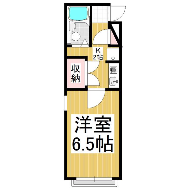 テンハウス(1K/2階)の間取り写真