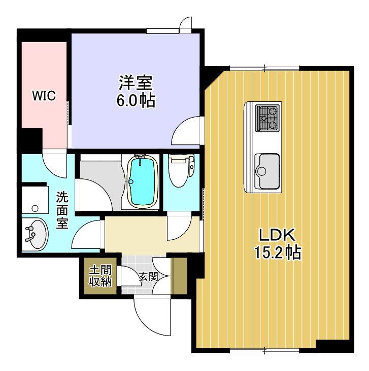 エルミタージュクール(1LDK/3階)の間取り写真