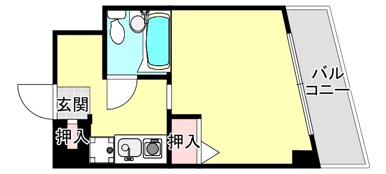 ロイヤルコート六甲桜ケ丘(1K/3階)の間取り写真