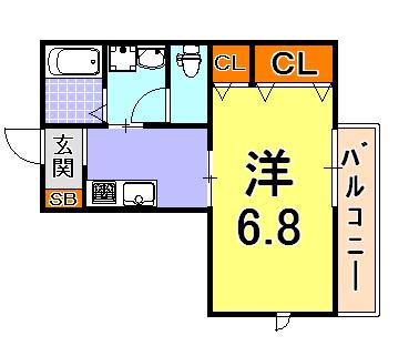 ブルーメゾンII(1K/1階)の間取り写真