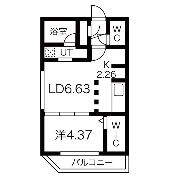 EFFECT南4条(1LDK/1階)の間取り写真