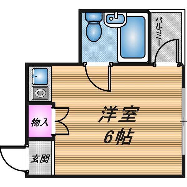 コミュニティハウス正雀(ワンルーム/2階)の間取り写真
