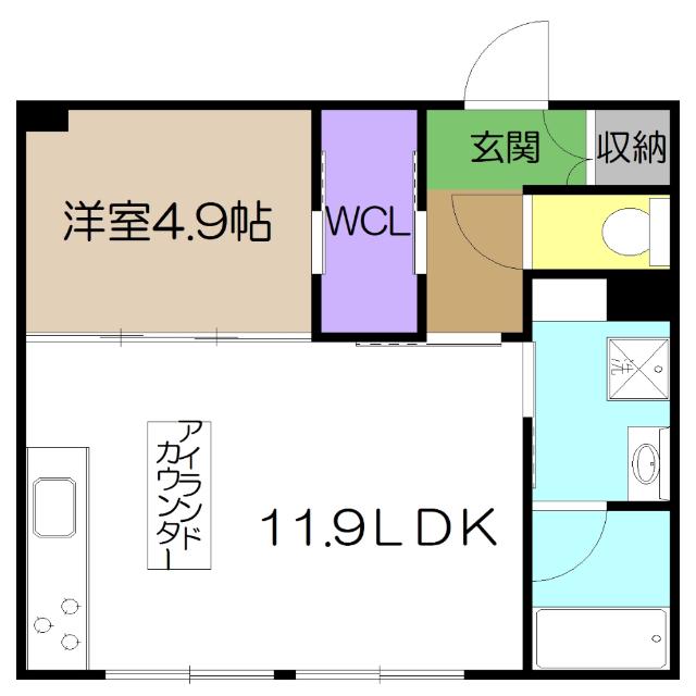 シャーメゾン 神田ガーデン(1LDK/1階)の間取り写真