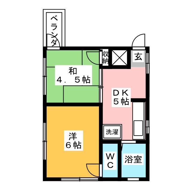 秋和ハイム(2DK/3階)の間取り写真