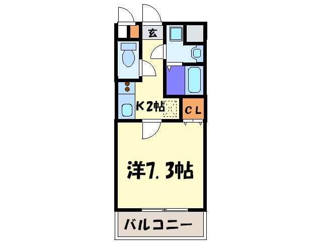 レジデイア高宮(1K/2階)の間取り写真