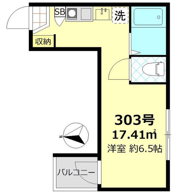 グラシア蒲田本町 3(ワンルーム/3階)の間取り写真