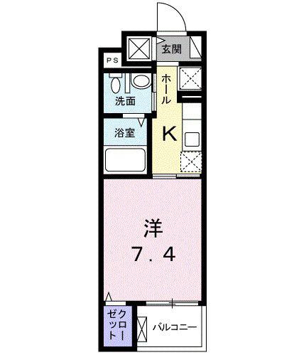 クライン ベルグ(1K/2階)の間取り写真