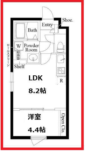 カーサピアッザ北千住(1LDK/2階)の間取り写真