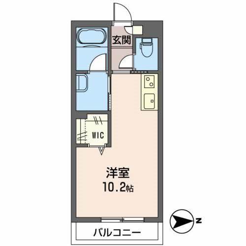 シャーメゾン CRYSTAL 三坂(ワンルーム/2階)の間取り写真