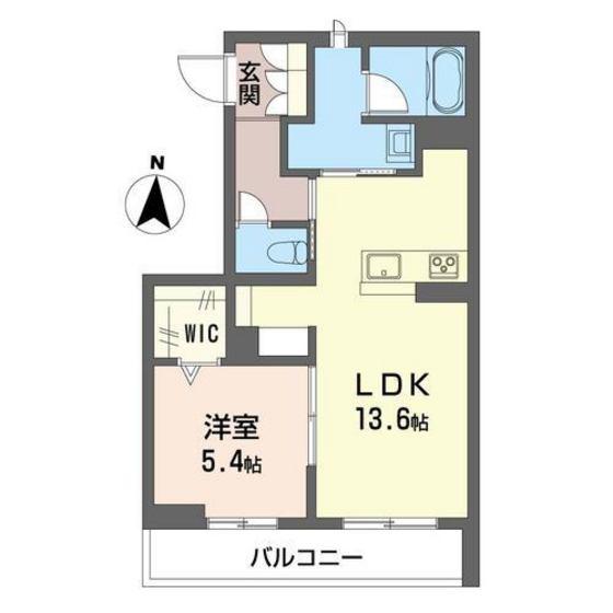 クレインズ 上中居(1LDK/3階)の間取り写真