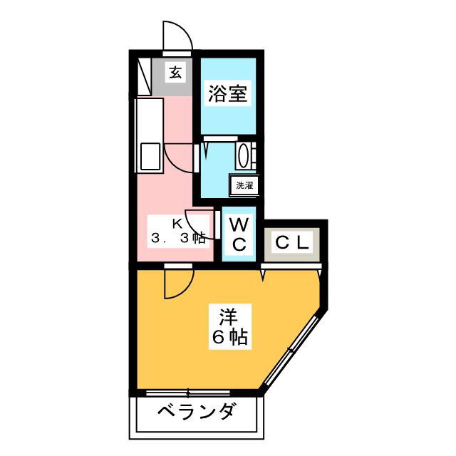 新井ビルローズハイツ(1K/4階)の間取り写真