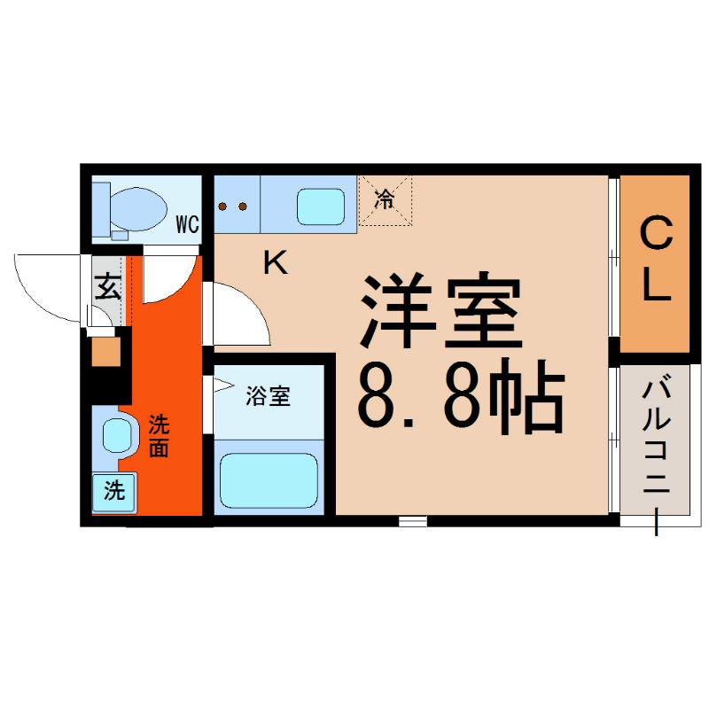 GRANDTIC 黒川 (ワンルーム/2階)の間取り写真