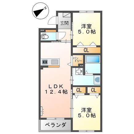エーグレイス(2LDK/3階)の間取り写真