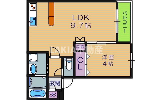 T`STERRACE HIGASHISUMIYOSHI(1LDK/3階)の間取り写真