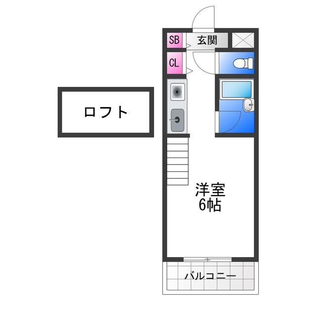 COLLECTION諏訪ノ森(ワンルーム/2階)の間取り写真