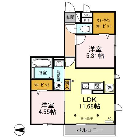 サンアネックスふじみ野II(2LDK/3階)の間取り写真