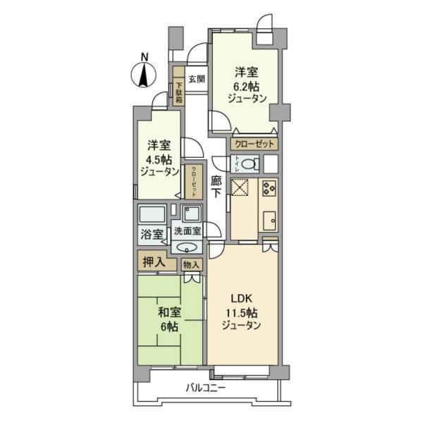 コスモパーク戸田弐番館(3LDK/3階)の間取り写真