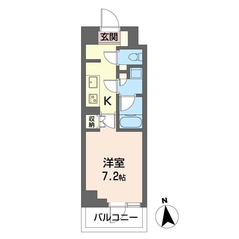 NIテラス(1K/4階)の間取り写真