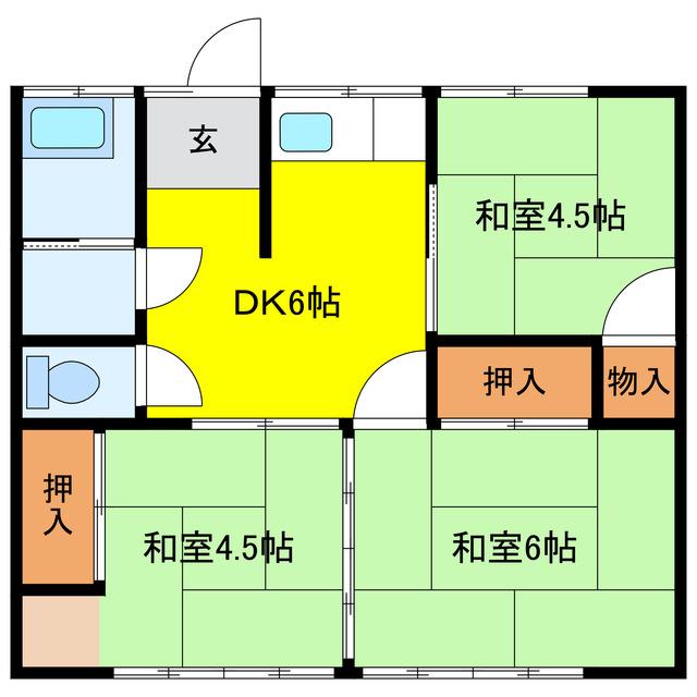 サクラメント(3DK/2階)の間取り写真