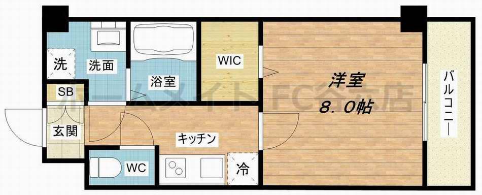 グランロード立売堀(1K/8階)の間取り写真