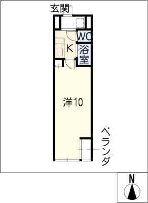 サンパーク丸の内(1K/3階)の間取り写真