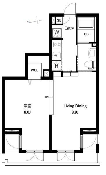 コスモリード東高円寺レジデンス(1LDK/1階)の間取り写真